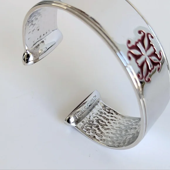 Set/ 2 Rustic Cuff Open Cuff Bracelets Silver Tone Mixed Metal - Picture 5 of 10